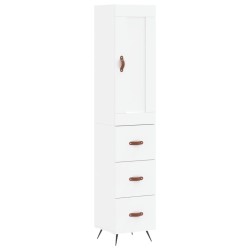 vidaXL Aparador alto madera contrachapada blanco 34,5x34x180 cm