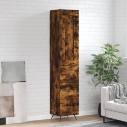 vidaXL Aparador de madera contrachapada roble ahumado 34,5x34x180 cm