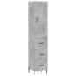 vidaXL Aparador de madera contrachapada gris hormigón 34,5x34x180 cm vidaXL Aparador de madera contrachapada gris hormigón 34,5x34x180 cm