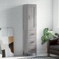 vidaXL Aparador alto madera contrachapada gris Sonoma 34,5x34x180 cm vidaXL Aparador alto madera contrachapada gris Sonoma 34,5x34x180 cm