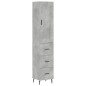 vidaXL Aparador de madera contrachapada gris hormigón 34,5x34x180 cm vidaXL Aparador de madera contrachapada gris hormigón 34,5x34x180 cm