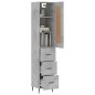 vidaXL Aparador de madera contrachapada gris hormigón 34,5x34x180 cm vidaXL Aparador de madera contrachapada gris hormigón 34,5x34x180 cm