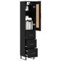 vidaXL Aparador de madera contrachapada negro 34,5x34x180 cm vidaXL Aparador de madera contrachapada negro 34,5x34x180 cm