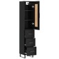 vidaXL Aparador de madera contrachapada negro 34,5x34x180 cm vidaXL Aparador de madera contrachapada negro 34,5x34x180 cm