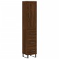 vidaXL Aparador alto madera contrachapada roble marrón 34,5x34x180 cm