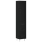 vidaXL Aparador de madera contrachapada negro 34,5x34x180 cm vidaXL Aparador de madera contrachapada negro 34,5x34x180 cm