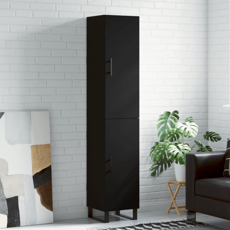 vidaXL Aparador de madera contrachapada negro 34,5x34x180 cm vidaXL Aparador de madera contrachapada negro 34,5x34x180 cm