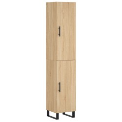 vidaXL Aparador de madera contrachapada roble Sonoma 34,5x34x180 cm