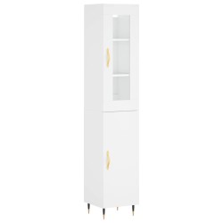 vidaXL Aparador alto madera contrachapada blanco 34,5x34x180 cm