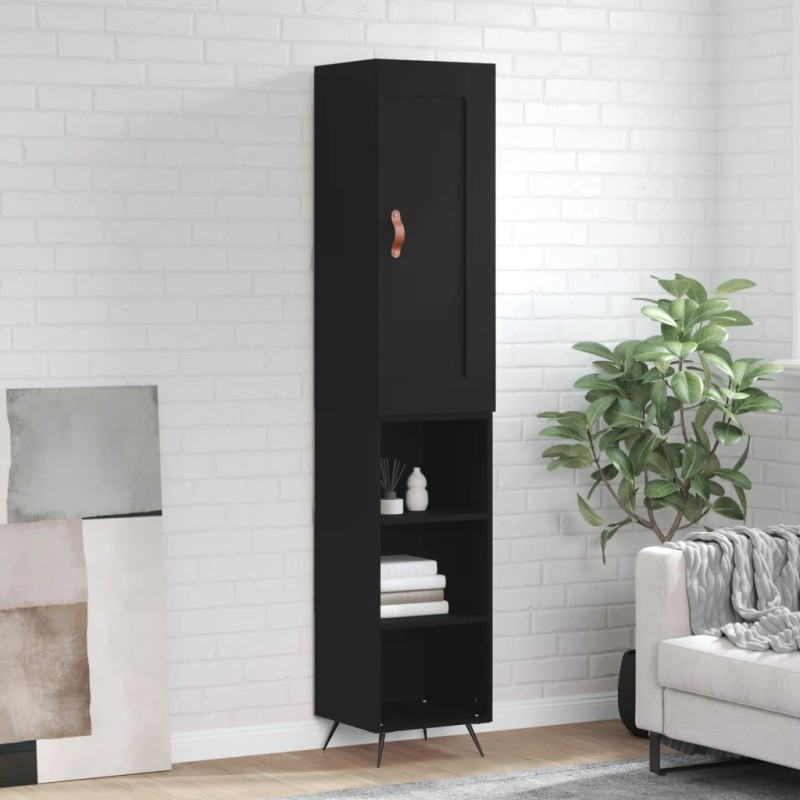 vidaXL Aparador de madera contrachapada negro 34,5x34x180 cm vidaXL Aparador de madera contrachapada negro 34,5x34x180 cm