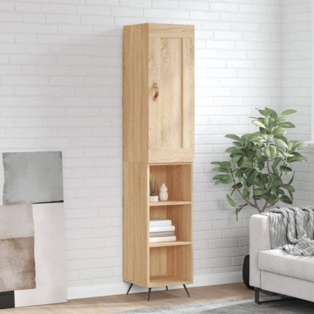 vidaXL Aparador de madera contrachapada roble Sonoma 34,5x34x180 cm