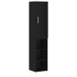 vidaXL Aparador de madera contrachapada negro 34,5x34x180 cm