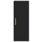 vidaXL Aparador de madera contrachapada negro 34,5x34x180 cm