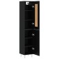 vidaXL Aparador de madera contrachapada negro 34,5x34x180 cm vidaXL Aparador de madera contrachapada negro 34,5x34x180 cm