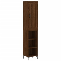 vidaXL Aparador alto madera contrachapada roble marrón 34,5x34x180 cm