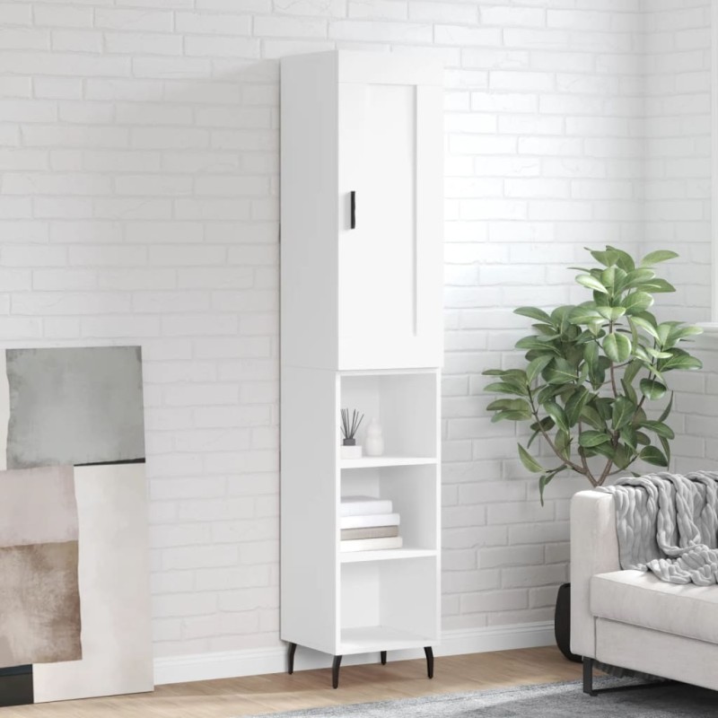 vidaXL Aparador alto madera contrachapada blanco 34,5x34x180 cm vidaXL Aparador alto madera contrachapada blanco 34,5x34x180 cm