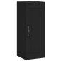 vidaXL Aparador de madera contrachapada negro 34,5x34x180 cm