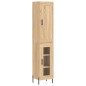 vidaXL Aparador de madera contrachapada roble Sonoma 34,5x34x180 cm vidaXL Aparador de madera contrachapada roble Sonoma 34,5x34x180 cm