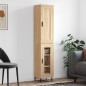 vidaXL Aparador de madera contrachapada roble Sonoma 34,5x34x180 cm vidaXL Aparador de madera contrachapada roble Sonoma 34,5x34x180 cm