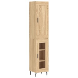 vidaXL Aparador de madera contrachapada roble Sonoma 34,5x34x180 cm