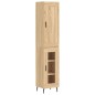 vidaXL Aparador de madera contrachapada roble Sonoma 34,5x34x180 cm vidaXL Aparador de madera contrachapada roble Sonoma 34,5x34x180 cm