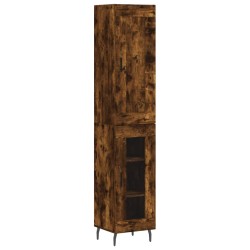 vidaXL Aparador de madera contrachapada roble ahumado 34,5x34x180 cm