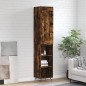 vidaXL Aparador de madera contrachapada roble ahumado 34,5x34x180 cm vidaXL Aparador de madera contrachapada roble ahumado 34,5x34x180 cm