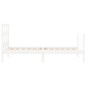vidaXL Estructura de cama con cabecero madera maciza blanco 100x200 cm vidaXL Estructura de cama con cabecero madera maciza blanco 100x200 cm