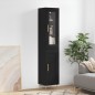 vidaXL Aparador de madera contrachapada negro 34,5x34x180 cm
