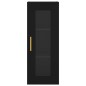 vidaXL Aparador de madera contrachapada negro 34,5x34x180 cm