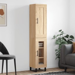 vidaXL Aparador de madera contrachapada roble Sonoma 34,5x34x180 cm