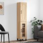 vidaXL Aparador de madera contrachapada roble Sonoma 34,5x34x180 cm vidaXL Aparador de madera contrachapada roble Sonoma 34,5x34x180 cm