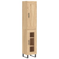 vidaXL Aparador de madera contrachapada roble Sonoma 34,5x34x180 cm