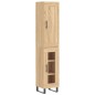 vidaXL Aparador de madera contrachapada roble Sonoma 34,5x34x180 cm vidaXL Aparador de madera contrachapada roble Sonoma 34,5x34x180 cm