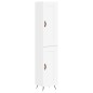 vidaXL Aparador alto madera contrachapada blanco 34,5x34x180 cm