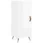 vidaXL Aparador alto madera contrachapada blanco brillo 34,5x34x180 cm