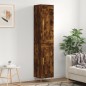 vidaXL Aparador de madera contrachapada roble ahumado 34,5x34x180 cm vidaXL Aparador de madera contrachapada roble ahumado 34,5x34x180 cm