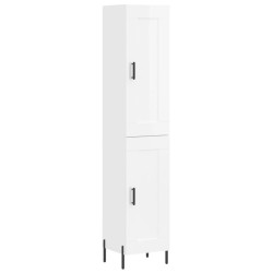 vidaXL Aparador alto madera contrachapada blanco brillo 34,5x34x180 cm