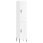 vidaXL Aparador alto madera contrachapada blanco brillo 34,5x34x180 cm