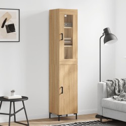 vidaXL Aparador de madera contrachapada roble Sonoma 34,5x34x180 cm