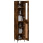 vidaXL Aparador de madera contrachapada roble ahumado 34,5x34x180 cm vidaXL Aparador de madera contrachapada roble ahumado 34,5x34x180 cm