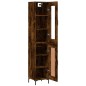 vidaXL Aparador de madera contrachapada roble ahumado 34,5x34x180 cm vidaXL Aparador de madera contrachapada roble ahumado 34,5x34x180 cm