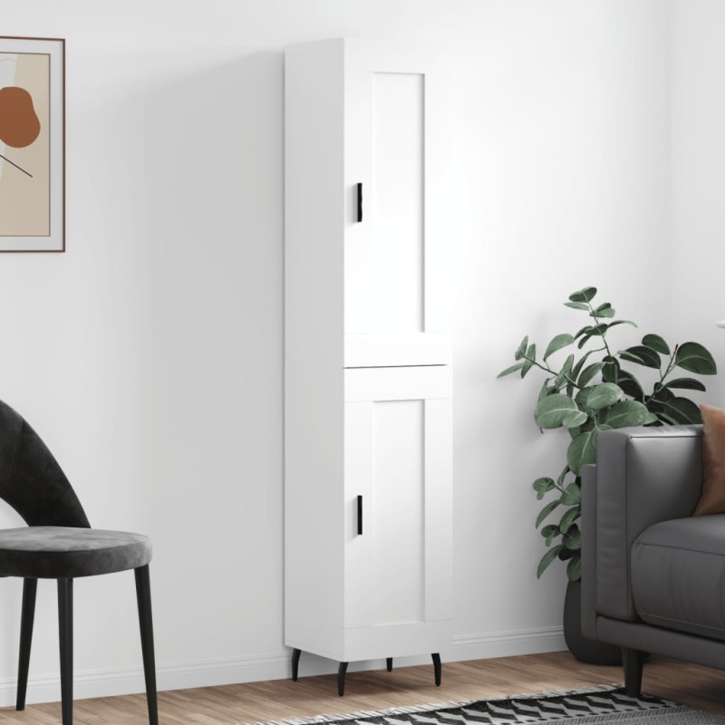 vidaXL Aparador alto madera contrachapada blanco 34,5x34x180 cm vidaXL Aparador alto madera contrachapada blanco 34,5x34x180 cm