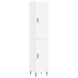 vidaXL Aparador alto madera contrachapada blanco 34,5x34x180 cm