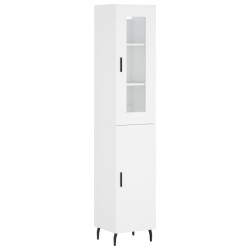 vidaXL Aparador alto madera contrachapada blanco 34,5x34x180 cm