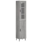 vidaXL Aparador alto madera contrachapada gris Sonoma 34,5x34x180 cm vidaXL Aparador alto madera contrachapada gris Sonoma 34,5x34x180 cm