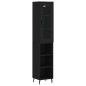 vidaXL Aparador de madera contrachapada negro 34,5x34x180 cm
