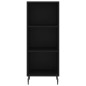 vidaXL Aparador de madera contrachapada negro 34,5x34x180 cm