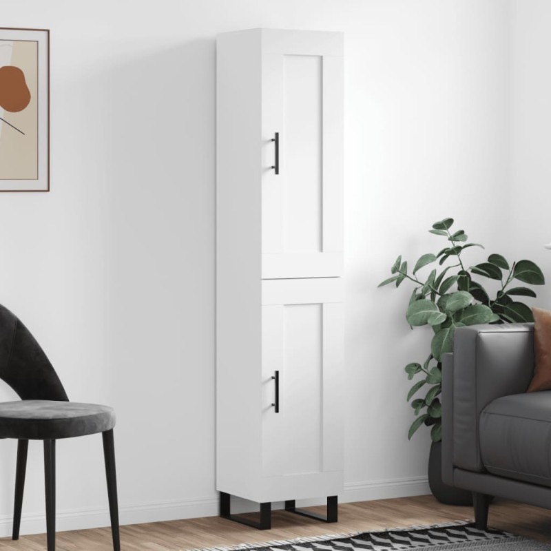 vidaXL Aparador alto madera contrachapada blanco 34,5x34x180 cm vidaXL Aparador alto madera contrachapada blanco 34,5x34x180 cm