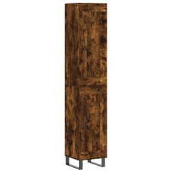 vidaXL Aparador de madera contrachapada roble ahumado 34,5x34x180 cm